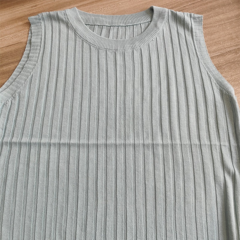 Sleeveless Knitted Vest Top