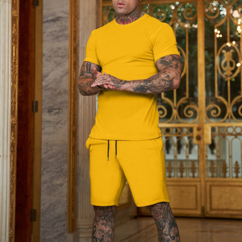 Summer Short Sleeve T-Shirt+Shorts 2-Piece Set - GetHolidayReady.co.uk
