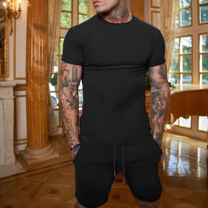Summer Short Sleeve T-Shirt+Shorts 2-Piece Set - GetHolidayReady.co.uk