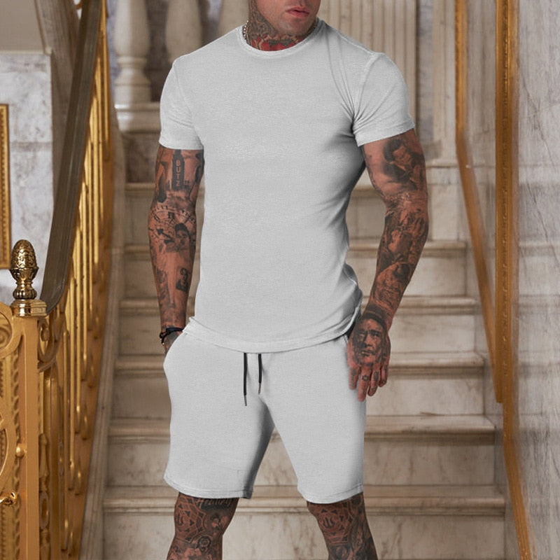 Summer Short Sleeve T-Shirt+Shorts 2-Piece Set - GetHolidayReady.co.uk