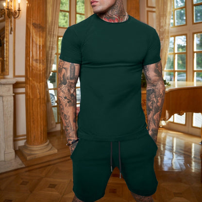 Summer Short Sleeve T-Shirt+Shorts 2-Piece Set - GetHolidayReady.co.uk