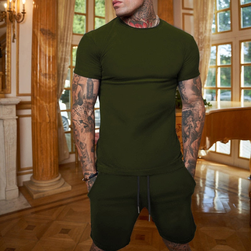 Summer Short Sleeve T-Shirt+Shorts 2-Piece Set - GetHolidayReady.co.uk