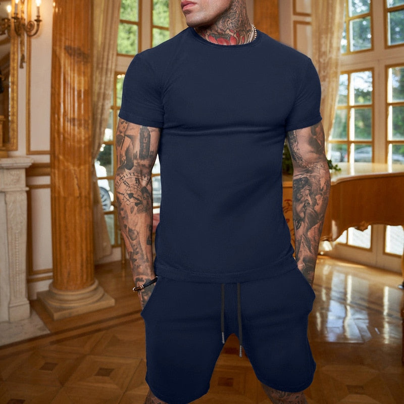 Summer Short Sleeve T-Shirt+Shorts 2-Piece Set - GetHolidayReady.co.uk