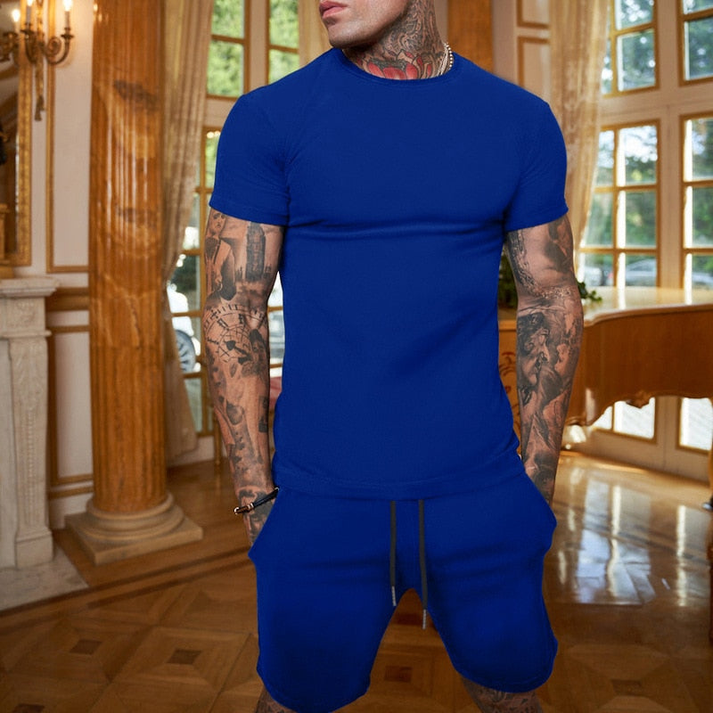 Summer Short Sleeve T-Shirt+Shorts 2-Piece Set - GetHolidayReady.co.uk