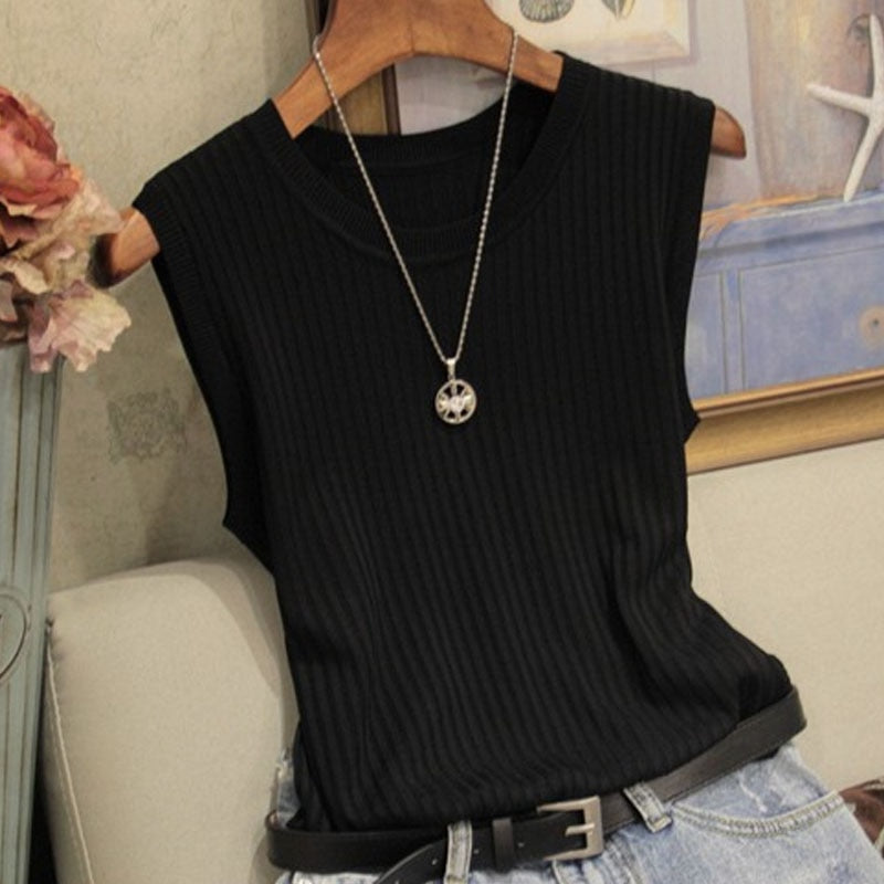 Sleeveless Knitted Vest Top