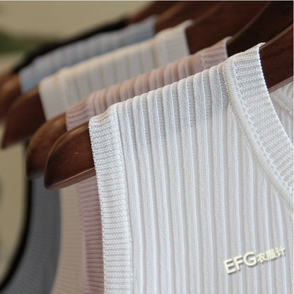 Sleeveless Knitted Vest Top