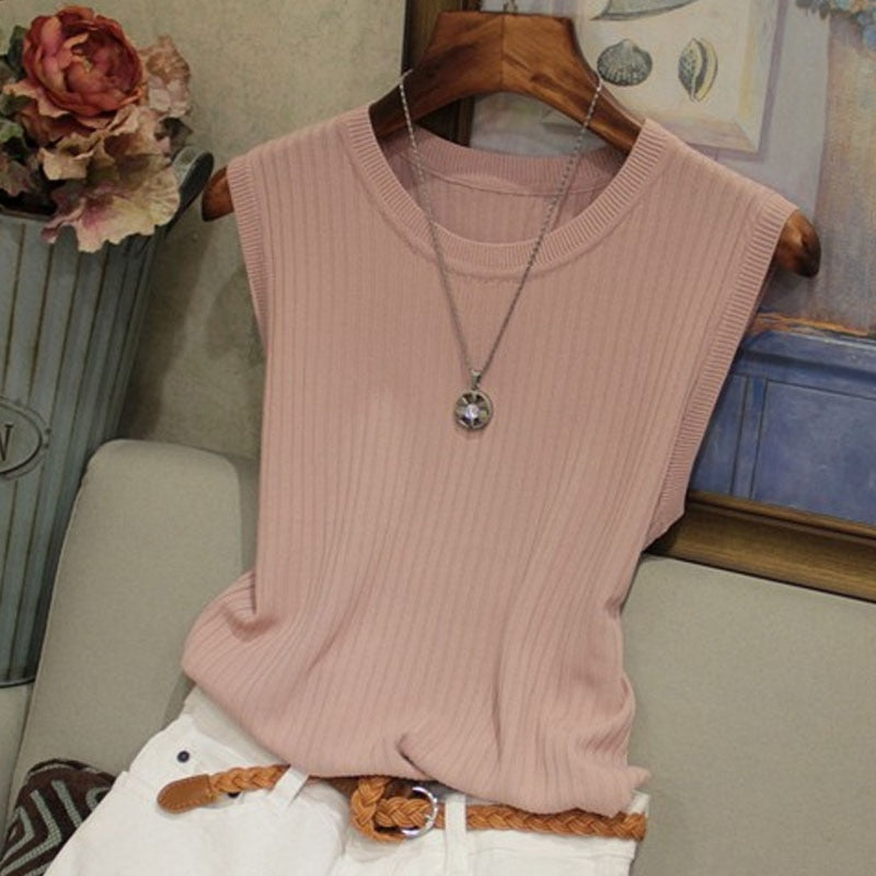Sleeveless Knitted Vest Top
