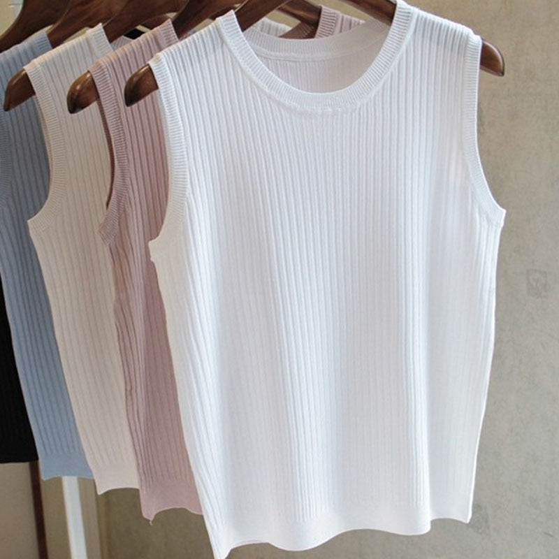 Sleeveless Knitted Vest Top