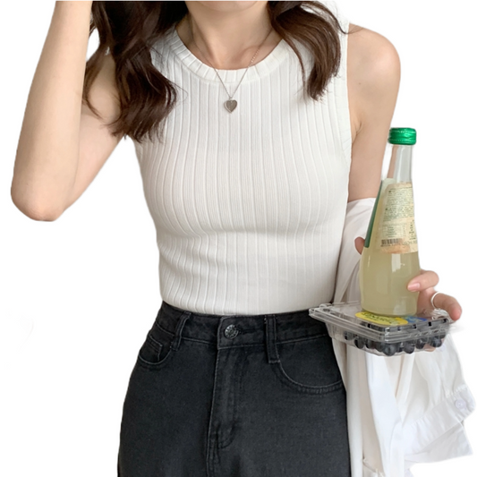 Sleeveless Knitted Vest Top