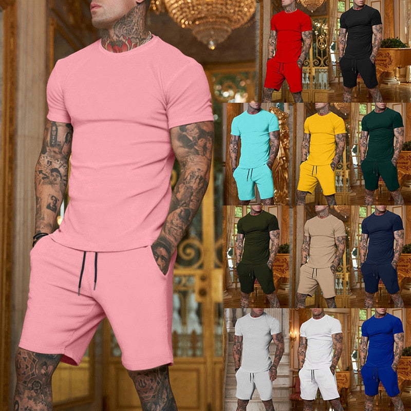 Summer Short Sleeve T-Shirt+Shorts 2-Piece Set - GetHolidayReady.co.uk