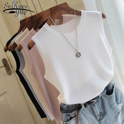 Sleeveless Knitted Vest Top